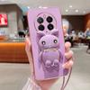 Funda protectora para Huawei Mate 50pro, con diseño de conejo, galvanizada en 6D, Glory 80, con soporte para conejo, modelo NOVA10