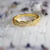 Anillo de Pareja Original con Estrella de Ocho Puntas Incrustada de Circonita con Patrón de Vid Vidriada, Anillo de Boda Sencillo, Regalo de Vacaciones