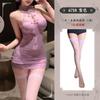 Faimu Novo Estilo Chinês Pescoço Pendurado e Fivela Renda Cheongsam Perspectiva Tentação Saia de Quadril 6718 Lingerie Sexy Desejo Puro