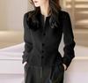 Nuevo Otoño Temprano Tops de Cintura de Alta Gama estilo Chanel Lujo Ligero de Estilo Francés Elegante Socialité Hermosa Camisa Blanca