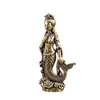 Latón puro estilo antiguo sirena dragón chica bodhisattva retro objeto sólido viejo decorativo escritorio mascota de té adorno artesanal
