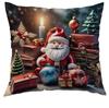 Nova Capa de Almofada com Estampa de Natal da Amazon Alce de Natal Capa de Almofada Decorativa para Sofá de Casa Almofada de Cabeceira