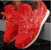 Transfronterizo 2019 otoño lentejuelas pastel de esponja zapatos casuales transpirables diamantes de imitación suela gruesa zapatos deportivos para mujer comercio exterior 35-43