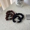 Cuerda para el cabello estilo francés con diseño de leopardo y perlas, anillos de alta calidad, banda de goma para el cabello, cuerda para el cabello sin dejar rastro, accesorios para el cabello para mujeres