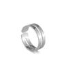 Venta Caliente Transfronteriza Acero Inoxidable Geométrico Anillo Abierto Minimalista para Mujer Hombre Negro Oro Glosario Anillo de Pareja