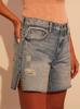 Venda Direta de Fábrica Suprimento Transfronteiriço Europeu e Americano Suprimento Direto Shorts Jeans de Verão Feminino Soltos Emagrecedores Design Lateral