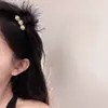 Pinza de Perla con Pluma Coreana Adorno Blanco para la Cabeza Pinza de Borde Popular en Internet Accesorios de Hada Mori
