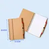 Caderno Kraft de Novo Estilo Transfronteiriço Caderno Espiral Criativo Papelaria com Porta-Caneta Régua Caderno Rasgável Personalizável