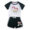 Conjunto de manga curta de verão para meninos bonito 2022 novo conjunto de duas peças de algodão de verão infantil de tamanho pequeno e médio da moda para meninas