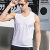 Colete de Seda de Gelo Masculino Verão Fino Roupa Externa Fitness Malha Respirável Colete Esportivo Solto Secagem Rápida Sem Mangas Camiseta