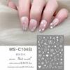 MEETSWEET Flor de luna nueva negro y blanco oro y plata estrella Luna adhesivo impermeable pegatinas para uñas pegatinas de uñas sueño
