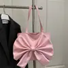 Bolso de Niña de Otoño de Aspecto Elegante con Lazo 2025 Nuevo Diseño de Nicho Bolso de Hombro Coreano de Moda de Gran Capacidad