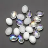 Cuentas de vidrio de color galvanizado de jade de porcelana ovaladas ojo de buey de 9x12 mm transfronterizas accesorios para joyería DIY material para collares y pendientes