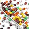 10/30 peças por pacote de bola colorida bola bola bola bola diy basquete futebol contas de madeira pulseira acessórios de joias