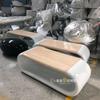 Banqueta em Forma de Anel de Fibra de Vidro Cadeira de Lazer para Shopping Banco Oco com Assento Lacado de Madeira para Parque ao Ar Livre Cadeira de Lazer ao Ar Livre