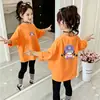 Camiseta de Manga Longa para Meninas Primavera 2026 Nova Estilosa 100% Algodão Puro Top para Menininha Roupa Base Infantil Roupa de Primavera
