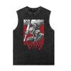 Camiseta sem mangas Branded Warriors Sword Style Legendary Vintage Old Loose Washed Batik