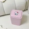 Cubo de basura abatible de gatito con tapa emergente tipo pulsador para baño y cocina del hogar, gran capacidad, diseño de dopamina con tapa
