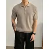 Camisa Polo de Verano para Hombre con Cremallera, Casual de Manga Corta, Deportes y Fitness, Color Sólido, Transpirable, Moderno, Versátil Top de Manga Corta