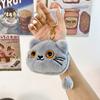 Gato fofo de pelúcia Bolsa de moedas Chaveiro Pingente Criativo Bolsa de moedas Batom Armazenamento de fone de ouvido Bolsa Escola Bolsa Acessórios para pendurar