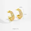 Pendientes Populares Transfronterizos Completamente Incrustados en Diamante con Forma de C, Pendientes Clásicos de Hip-Hop Europeos y Americanos para Hombres y Mujeres, Pendientes de Aro Personalizados Universales para Mujeres