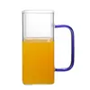 Taza de Vidrio de Borosilicato Alto para Té Verde y Té Negro, Engrosada para Bebidas Frías, Adecuada para Uso en Oficina y Hogar, Forma Cuadrada con Asa, Resistente al Calor y al Frío