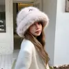 Gorro de Pescador Grueso Cálido de Felpa Imitación Piel de Zorro Transfronterizo para Mujer, Moderno, a Prueba de Frío, Protección para los Oídos, Gorro de Cuenca del Noreste