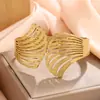 Pulsera de Ala de Moda Personalizada Europea y Americana Diseño Hueco Exagerado Pulsera de Ala de Ángel Acero Inoxidable Pulsera Abierta