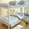 Juego de ropa de cama para estudiante hecho de algodón puro, juego de tres piezas para cama de dormitorio, sábana de algodón puro, funda de edredón, sábana bajera, juego de tres piezas de dibujos animados para una persona