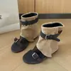 Sandalias Romanas Retro para Mujer 2026 Primavera/Verano Nuevas Botas Cortas Diseño de Nicho Botas Vaqueras Estilo Vacacional Sandalias Tipo Pantalón para Mujer