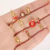 Jingdian Jewelry Cobre Chapado en Oro Colgante Pequeño de Gota Accesorios Pulsera Trenzada DIY Año Animal Accesorios de Cuerda Roja Colgante
