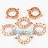 Accesorios de joyería DIY anillo hueco con incrustaciones de tesoros microincrustados anillo de pan mano de Buda flor de helado pulsera de mano