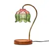 Lámpara de fusión de cera para velas de mármol, lámpara de mesa difusora estilo ins, luz nocturna retro americana sin humo y con temperatura ajustable, lámpara de fusión de cera para aromaterapia
