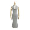 2025 Nuevo Verano Estilo Coreano Lujurioso Puro Sexy Ajustado Elegante Cuello Oscilante Espalda Descubierta Halter Cuello Falda Larga Vestido sin Mangas