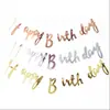 Banner de Feliz Aniversário Infantil, Guirlanda de Papel Decoração Adereços, Bandeirolas de Letras Feliz Aniversário Conectadas Atacado