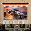 Pintura Colgante Auspiciosa de Xizang Arte Textil Estilo Étnico Tela Colgante Decoración del Hogar de Xizang Pintura con Cinta Colgante para Casa de Huéspedes Hotel Mural