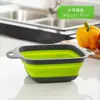Suministro en Stock Cesta de Drenaje Cuadrada Lavabo Plegable de Silicona para Lavar Verduras Frutas Cesta Filtro de Agua para Picnic al Aire Libre Juego de Dos Piezas