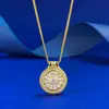 Joyas Mujing Plata S925 Pomelo Rojo Brújulas Collar de Doble Cara Cadena de Oro Estilo Chino Estilo Nacional Colgante de Ocho Tesoros Tiempo de Carrera