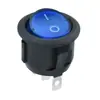 Interruptor KC Certificado Coreano KCD1 Redondo 3 Pinos 2 Velocidades Liga/Desliga 20mm Azul Transparente Interruptor de Alimentação Rocker