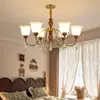 Luz Principal de Sala de Estar Vintage Estilo Francés, Iluminación de Lujo Ligero de Latón para Comedor y Dormitorio, Lámpara de Techo de Tulipán de Cristal Estilo Mediados de Siglo