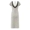 Vestido de Encaje con Lunares Estilo Romántico Retro Francés 2026 Nuevo Producto de Primavera Falda Elegante de Largo Medio que Realza la Cintura para Mujer