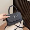 Bolso Satchel Rosa con Lazo para Mujer 2025 Nuevo Primavera y Verano Bolso de Hombro Cruzado Moda Nicho Lindo Bolso Cuadrado Pequeño