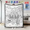 Manta Cruzada Amazon Novo Produto Artesanal Veludo Cristal Mais Vendido no Exterior Preto e Branco Manta Pai e Filho Halloween Peça Única 26 Peças para Colorir com Pincéis