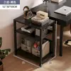 Estantería de Escritorio de Pie Estante de Almacenamiento de Piso Estante de Almacenamiento de Acero y Madera Multicapa Móvil con Ruedas Estante Librero Simple