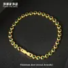 Pulsera Tenis de Acero de Titanio Colorida Full Diamante Circonita Luz Verde Lujo de Alta Gama Hip-Hop Europeo y Americano Pulsera de Acero Inoxidable Europeo y Americano