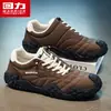 Zapatos de Hombre Warrior 2026 Nuevo Otoño Superficie de Cuero Impermeable Antideslizante Resistente al Desgaste Protección Laboral Deportivos Casuales Slip-on Forrest Gump M
