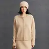 Estilo Novo Outono e Inverno Cashmere Feminino Gola Redonda Solto Moda Casual Versátil Estilo Old Money Cardigan de Tricô