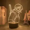 Luz de Noche LED 3D DIY Luz de Ambiente de Siete Colores Serie de Ninjas de Dibujos Animados Lámpara de Mesa 3D Control Remoto Luz de Ambiente de Siete Colores