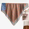 Bufanda Grande Azul de Algodón Lino con Patrón de Anacardo 90% Bufanda de Seda Protector de Cuello Estilo Coreano para Mujer Chal Pañuelo Fino para la Cabeza Bufanda de Terciopelo Rosa