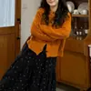 Cárdigan de Punto Trenzado LEKA para Mujer, Estilo Coreano Otoño e Invierno, Nuevo, Cuello Redondo, Suéter Corto Suave, Top Holgado